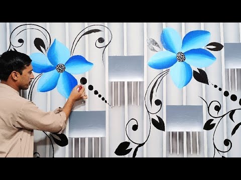 wall colour design | 3D wall painting | how to make a 3D wall design ...