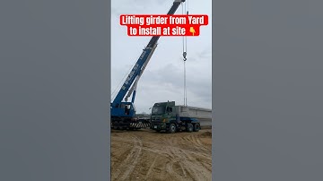 Lifting pre-cast girder beam from yard to install at site #precast #girder #bridge #infrastructure