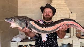 2 RECIPES FROM A HUGE CASPIAN STURGEON! FISH SOUP AND SHISH KEBAB