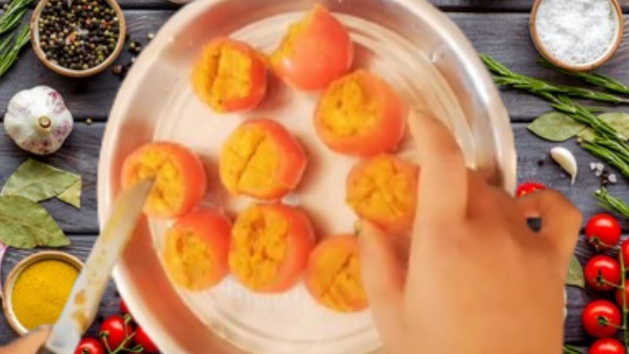 Stuffed tomato curry #recipe #cookingvideo 
