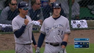 MIL@CHC: Shaw singles to push hitting streak to 11