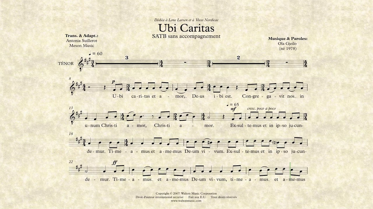 Ténor - Ubi Caritas, Ola Gjeilo