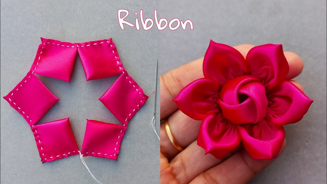 DIY Ribbon Flowers - Super Easy Ribbon Flower Making - How to make ribbon  crafts 