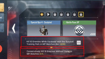 Kill 10 enemies While equipped with the survival training perk in mp matches