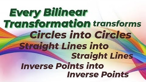 Every Bilinear Transform.  transforms Circles,St.Lines,Inv. Points into Circles,St lines,Inv. points