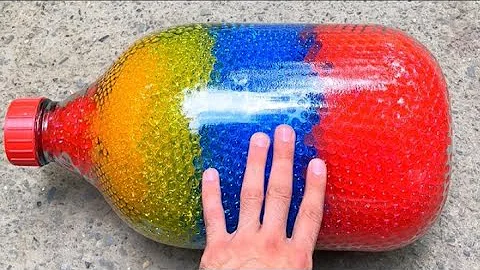Rolling colorful bottle on the stair 🌈👻 #asmr #crushingsoftthings #crushingcrunchythings