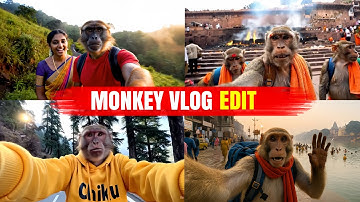 🔥Viral MONKEY VLOG Free Main Kaise Banaye | Ai Monkey Vlog Editing Tutorial