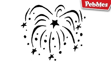 How To Draw Fireworks - Easy Drawing Lesson for kids.EASY! | Diwali Special drawing for Kids