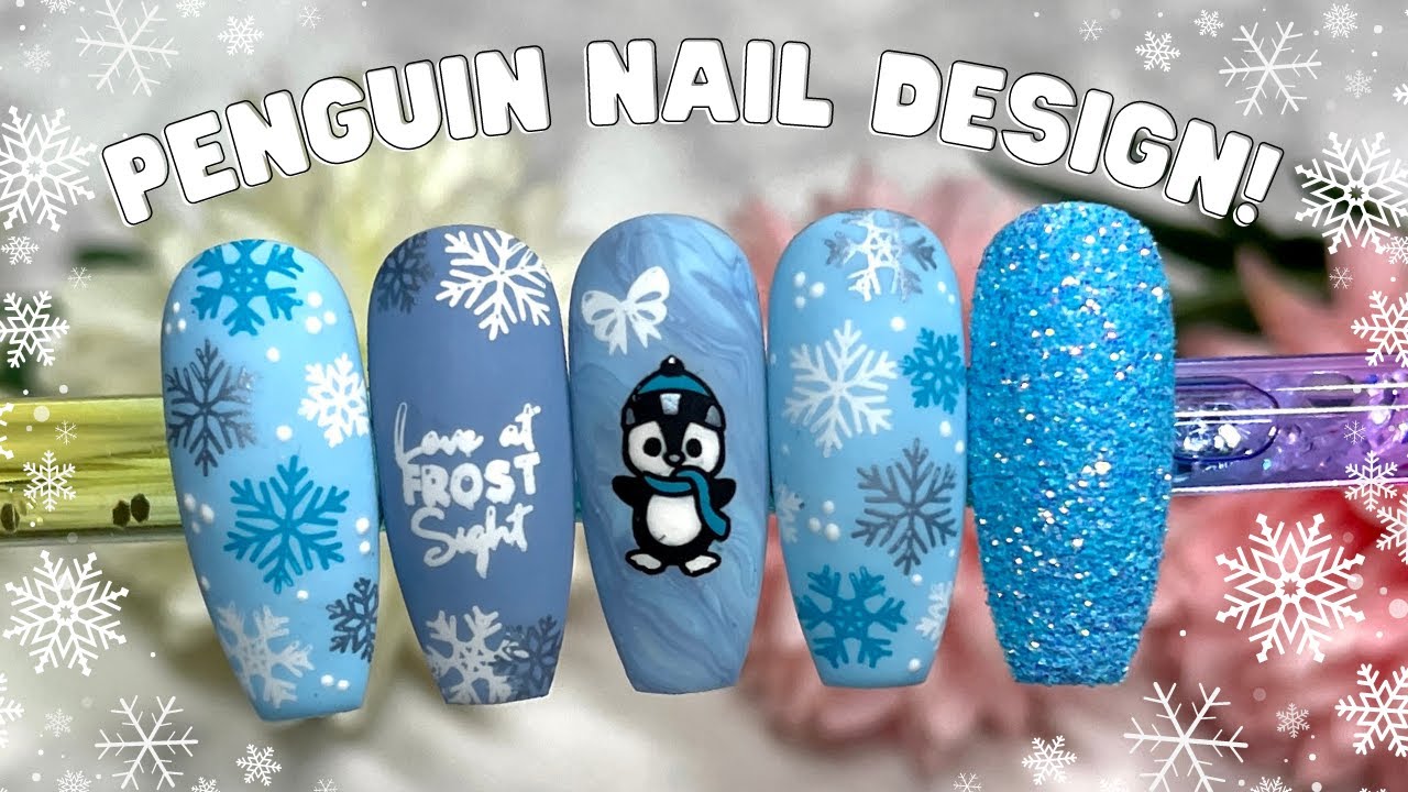 6. Cute Penguin Nail Design - wide 1