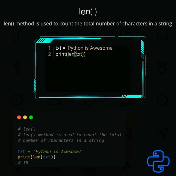 len( ) method for string | python tutorial #shorts #python # ...