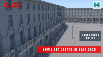 Environment Modeling in Maya | How To Create a Movie Set in 3D | Maya speed modeling @Pixench