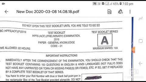 ACF pre exam questions paper part _1.              Held on 8 Feb. 2020