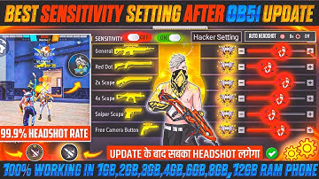 Free Fire Headshot Setting After Ob51 Update 2025⚡Best Sensitivity Settings ⚙️| Sensitivity Setting