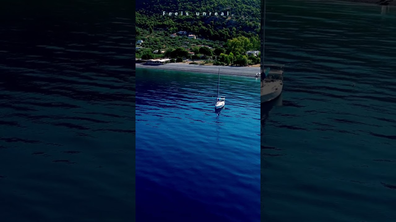 Psatha Beach from the Sky 🌊✨ 