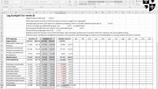 Resultatbudsjett i Excel