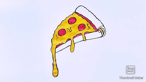 How to Draw melting cheese pizza with pepperoni -Mursalin Art Academy