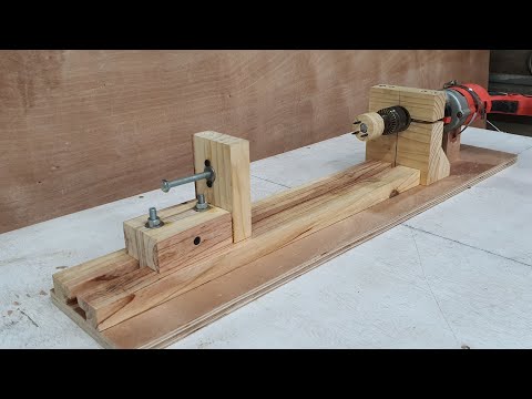 Make Hand Drill Lathe| DIY The Simplest Lathe.