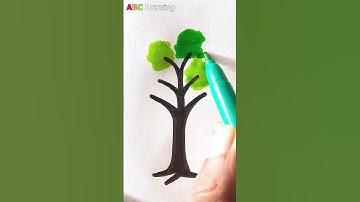 Easy Tree Drawing Tutorial | Simple Tree Art with Markers