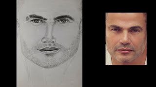 رسم بورتريه للعمرو دياب