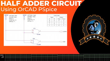 "To design and verify operation of HALF ADDER" using OrCAD PSpice// Electronics Device BTECH 2nd Sem