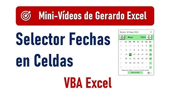 Mostrar automáticamente el SELECTOR de FECHAS en Celdas – VBA Excel
