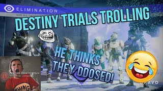 Kid Thinks They Ddos Hacked Destiny Trolling Squeakers In Trials Funny Moments