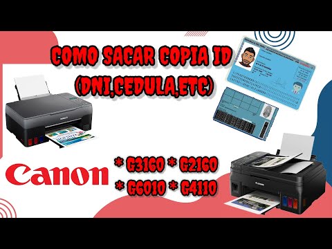 COMO SACAR COPIA DE DNI o CEDULA de ambos lados en impresoras canon G3160 G2160 G4110 y G6010 #canon