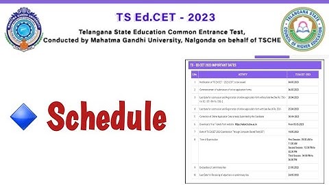 TS EDCET 2023 Notification released ||TS EDCET 2023 exam Schedule.