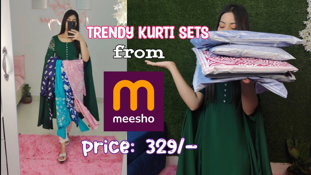 Trendy Kurti sets from meesho 😍, tryon