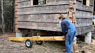 Anchor Rods & Half Logs, Dovetail Log Cabin Build (Ep 39)