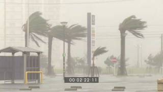 Typhoon Muifa Eyewall and Flooding Rain Stock Footage Screener HD 1920x1080 30p