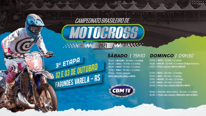 MX1  Programação da primeira etapa do Brasileiro de Motocross em Sorocaba  (SP)