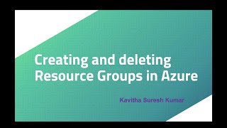 Creating and deleting Resource Groups in Azure