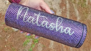 How to spray paint then bling a tumbler to keep the stones on | Satisfying bling | No epoxy required