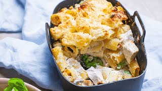 Air fryer Creamy Chicken and Broccoli Pasta Bake | Good Housekeeping UK