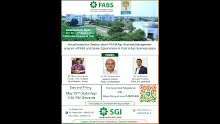 Career Opportunities in Food & Agribusiness, by FABS & Mr. Mendu Srinivasulu of SAVe Foundation