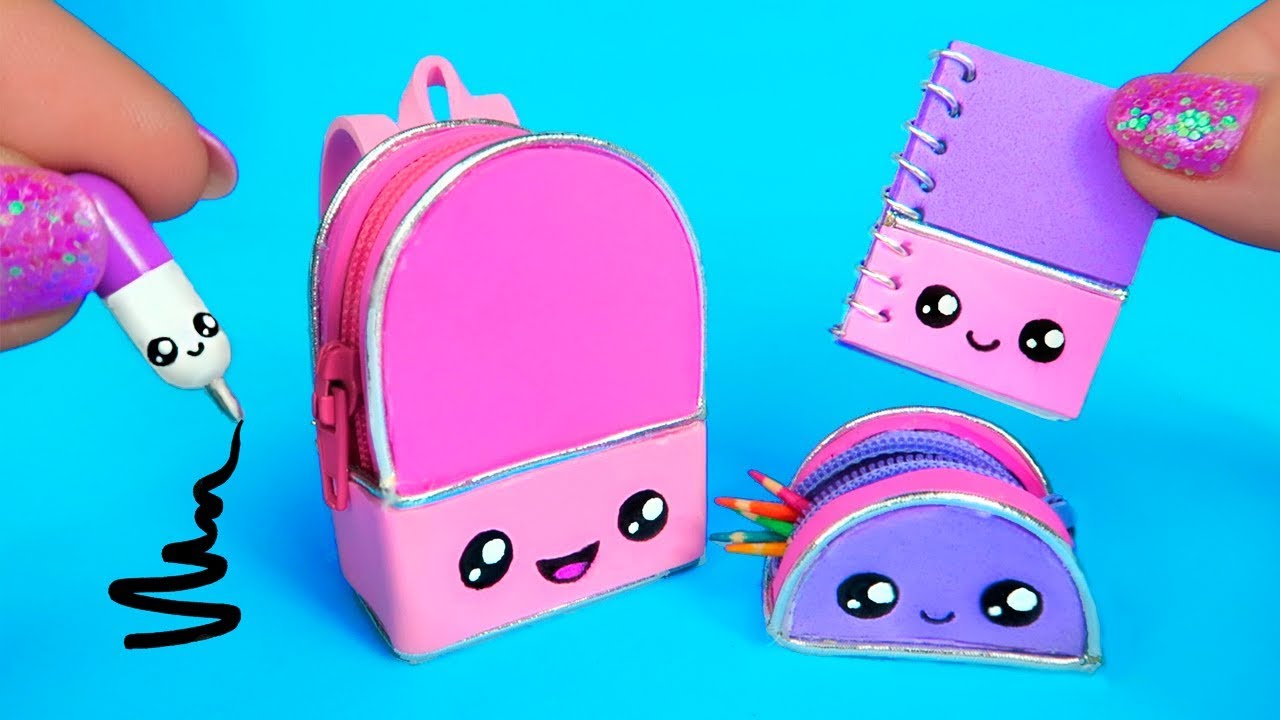 diy miniature school bag