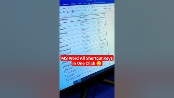 MS Word All Shortcut Keys in One Click 😲🔥#viral #msword #excel #computer