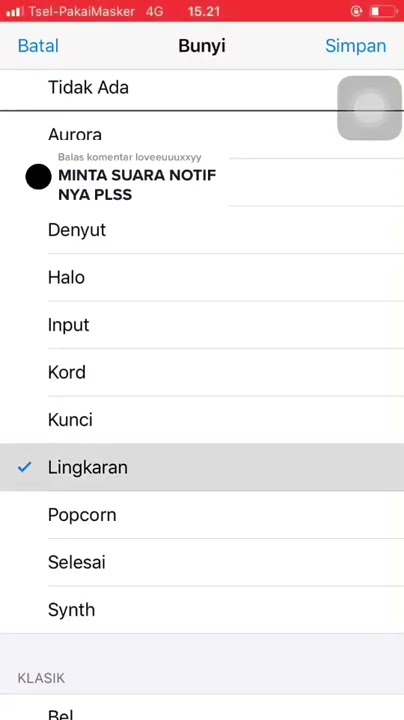 Suara notif iphone lingkaran