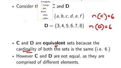 Equal and Equivalent Sets Discrete Mathematics