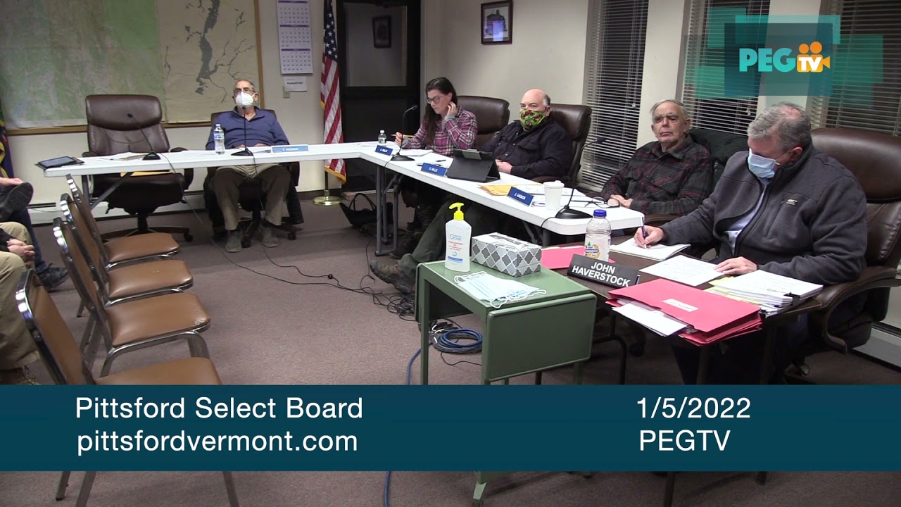 Pittsford Select Board January 5, 2022 YouTube