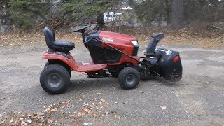 Image of Craftsman riding mower front-mounted snow blower