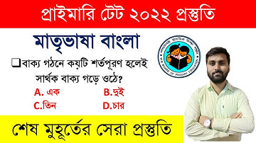 Bengali Grammar for Primary TET || TET Exam Model Question Paper || Primary TET 2022