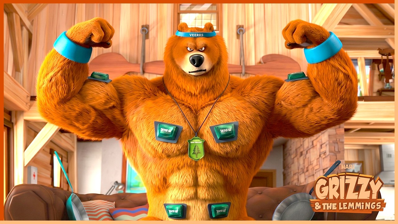 Body Building Bear | Is Grizzy stronger than Superman | 30' Compilation | 🐻🐹 Cartoon for Kids