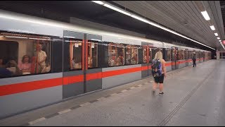 Czech Republic, Prague, metro night ride from Pražského povstání to Budějovická