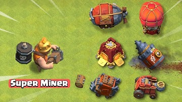 *MAX* Super Miner VS All Siege Machine - Clash of Clans