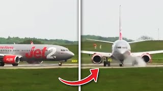 Plane Tire Explodes on Runway