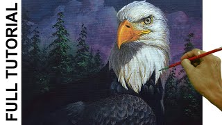 Tutorial : Acrylic Painting Landscape / Portrait of an Eagle / JMLisondra Portrait Of Landscape