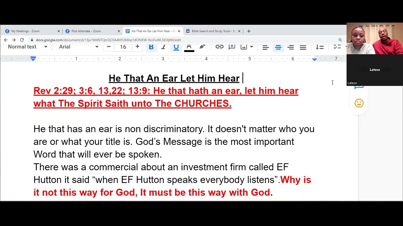 Bible Study He That Hath An Ear Let Him Hear Youtube