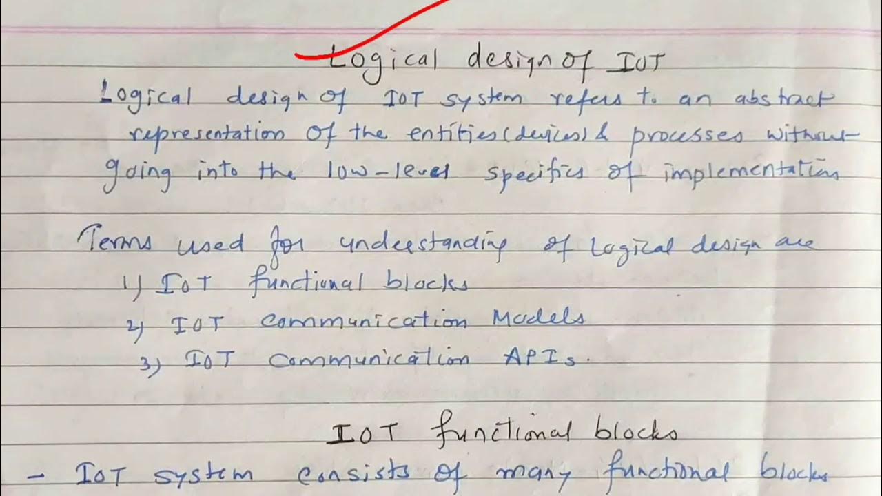 Logical design of IOT/ IOT functional blocks - lecture 10 / IOT - YouTube